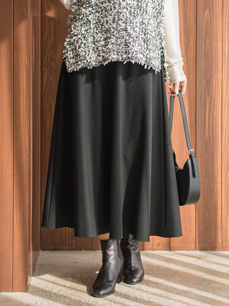 両面起毛ストレッチスカート≪洗濯機で洗える≫