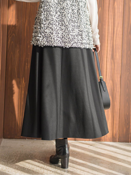 両面起毛ストレッチスカート≪洗濯機で洗える≫