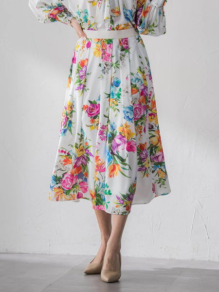 ビッグフラワーブーケスカート