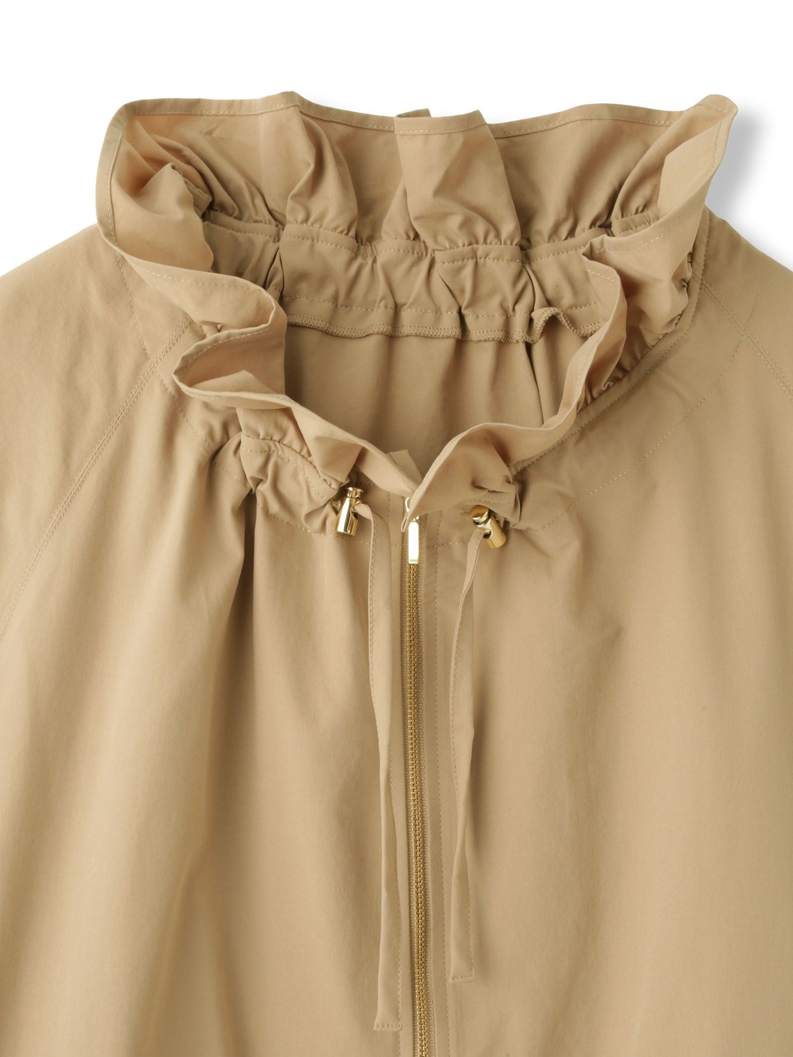 2WAYサーブルクロスフリルネックブルゾン