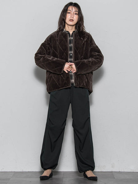 キルティング×フェイクファーリバーシブルブルゾン