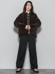 キルティング×フェイクファーリバーシブルブルゾン