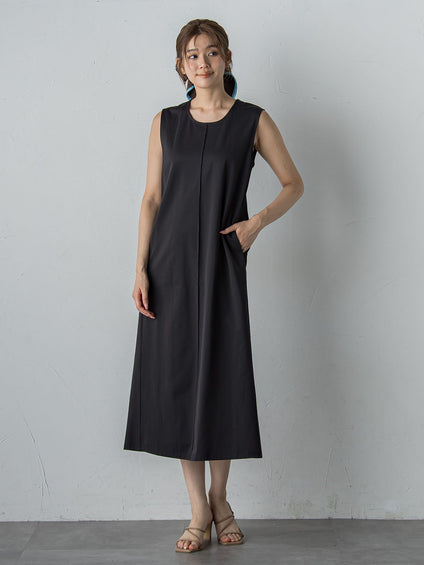【WEB限定】ジャージーピンタックワンピース≪洗濯機で洗える≫