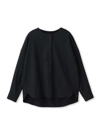 【一瞬で楽とキレイを叶える】裏起毛2WAYネックブラウス≪手洗い可能≫