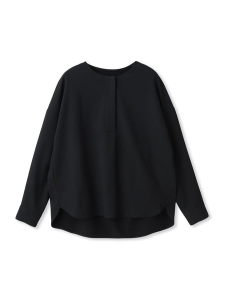 【一瞬で楽とキレイを叶える】裏起毛2WAYネックブラウス≪手洗い可能≫