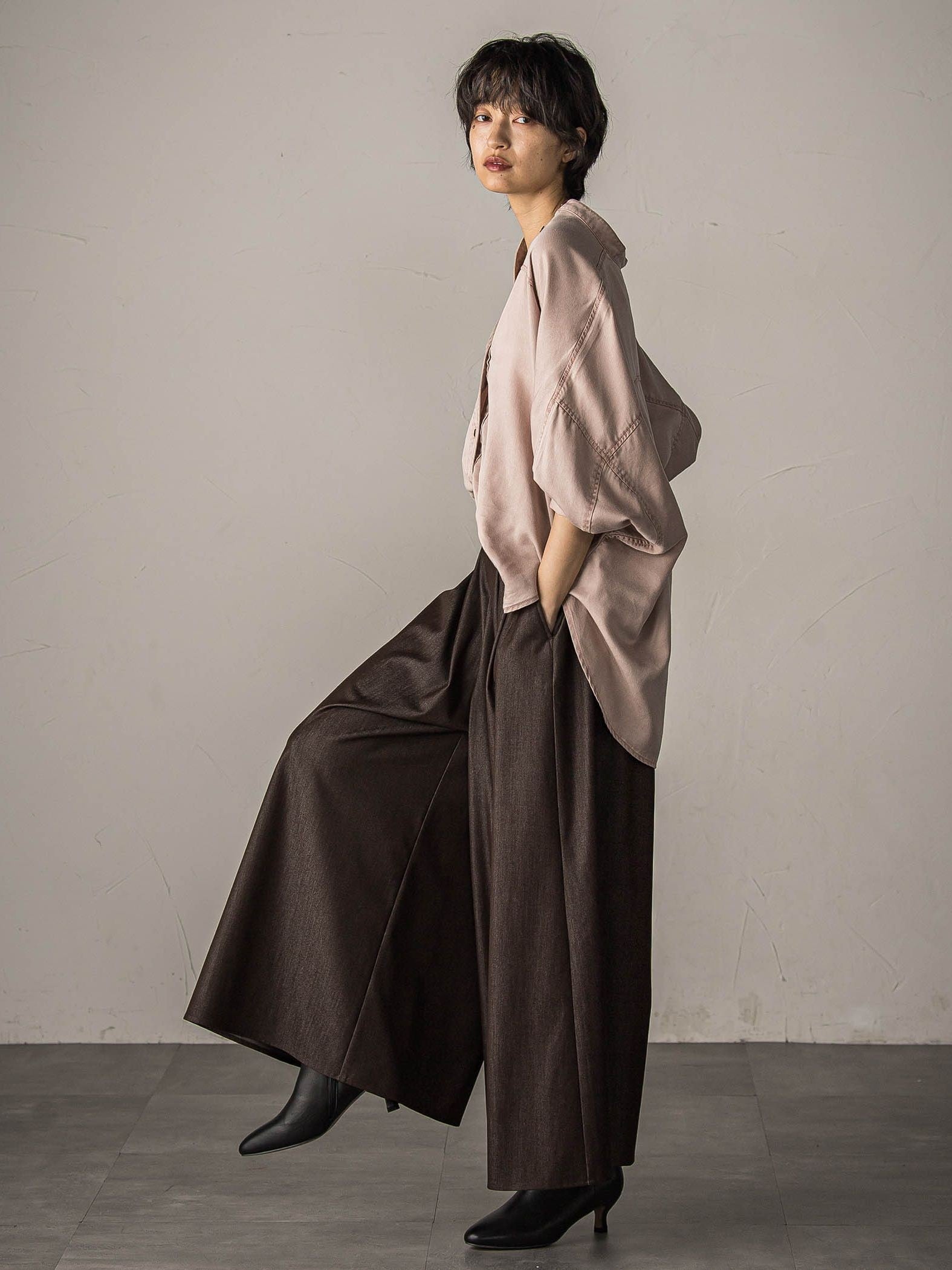 【新色追加】フレアヘムキュロットパンツ≪洗濯機で洗える≫