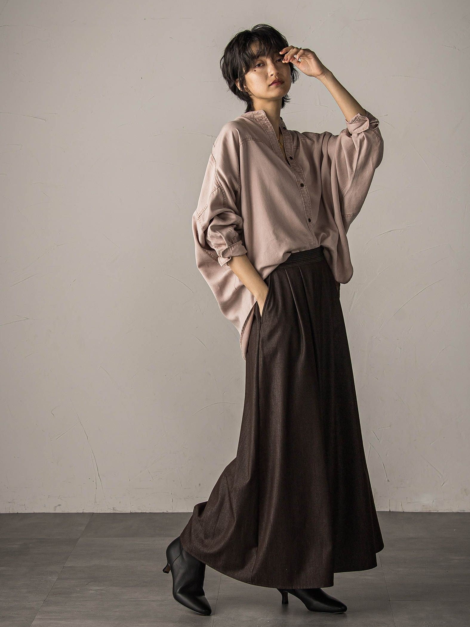 【新色追加】フレアヘムキュロットパンツ≪洗濯機で洗える≫