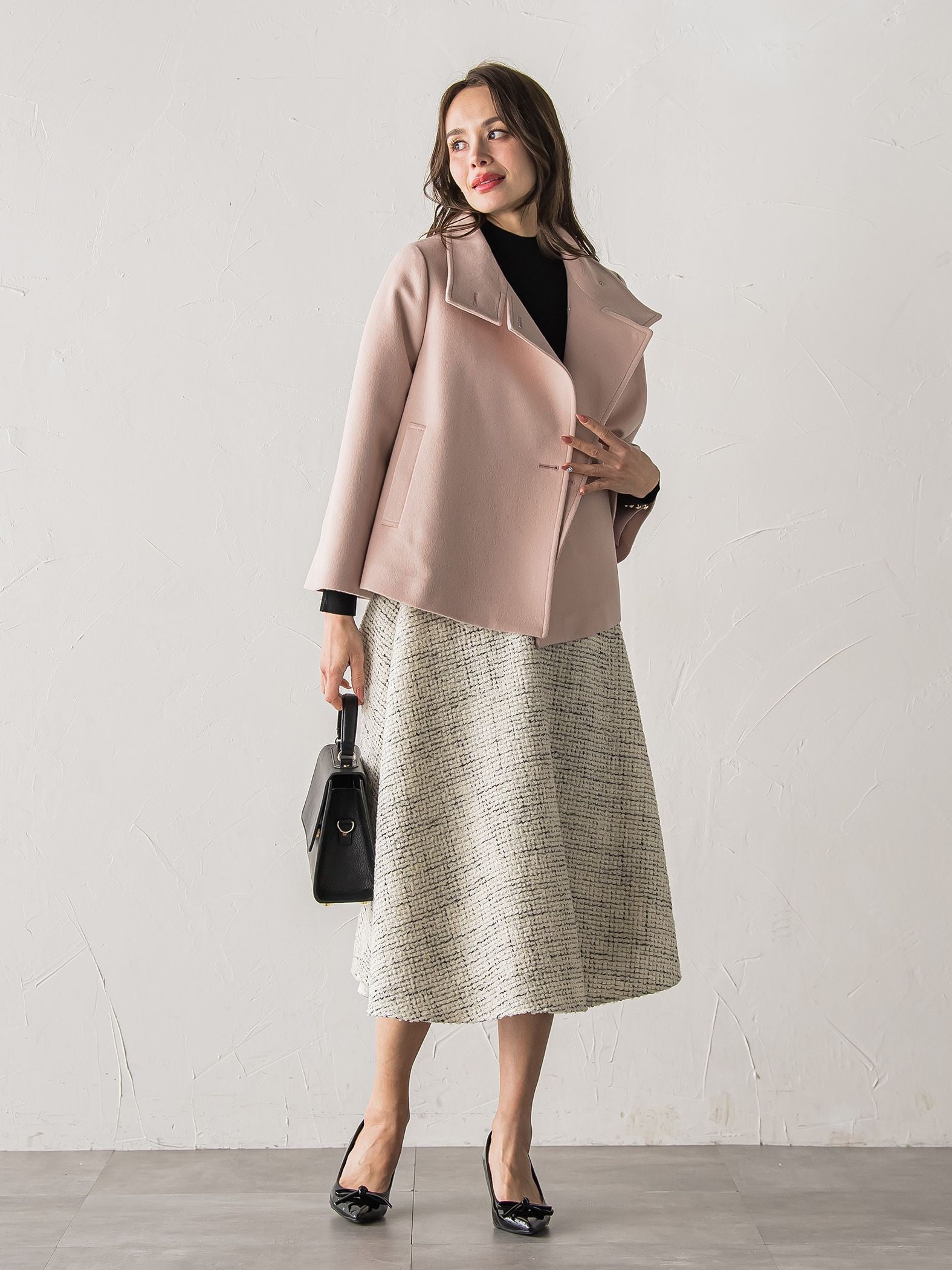 モノトーンツイードスカート