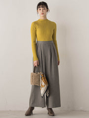 袖ボタンランダムリブニット≪手洗い可能≫