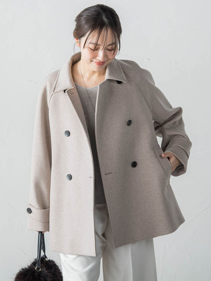 カシミヤコンライトリバーショートコート