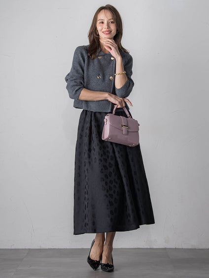 襟付きニットジャケット≪手洗い可能≫