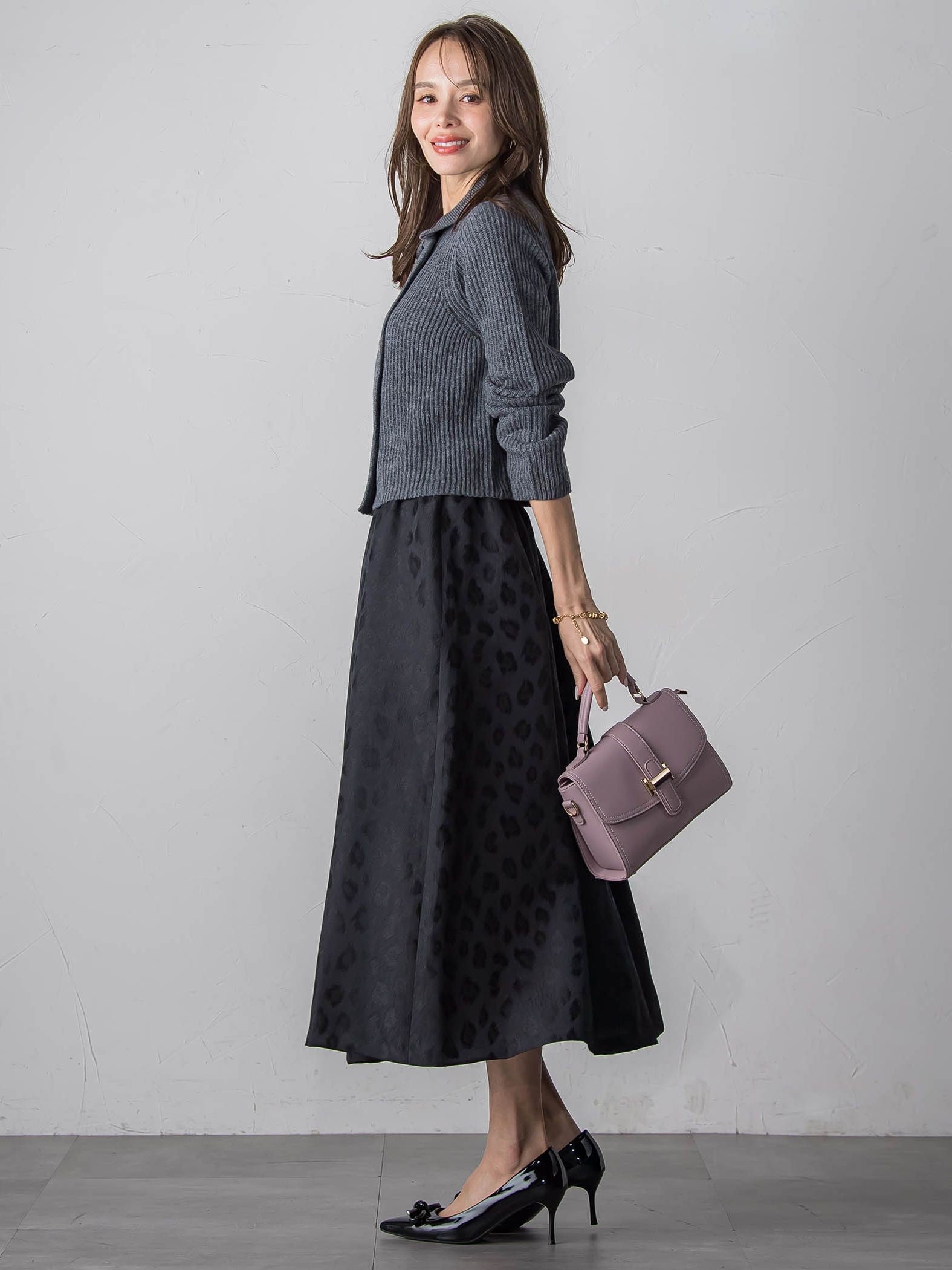 襟付きニットジャケット≪手洗い可能≫