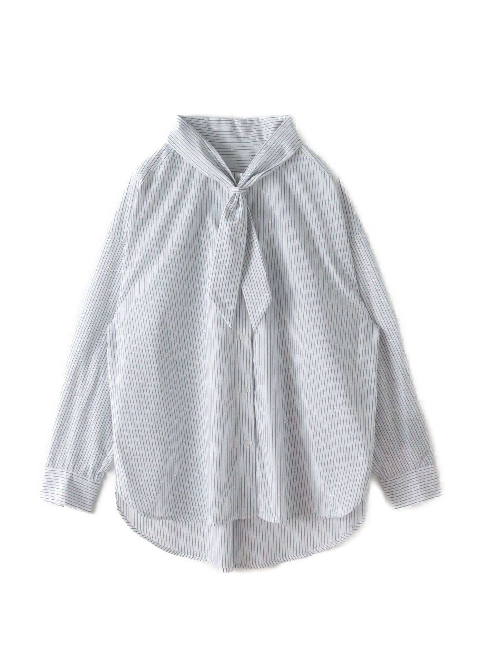 【WEB限定】ストライプブラウス≪洗濯機で洗える≫