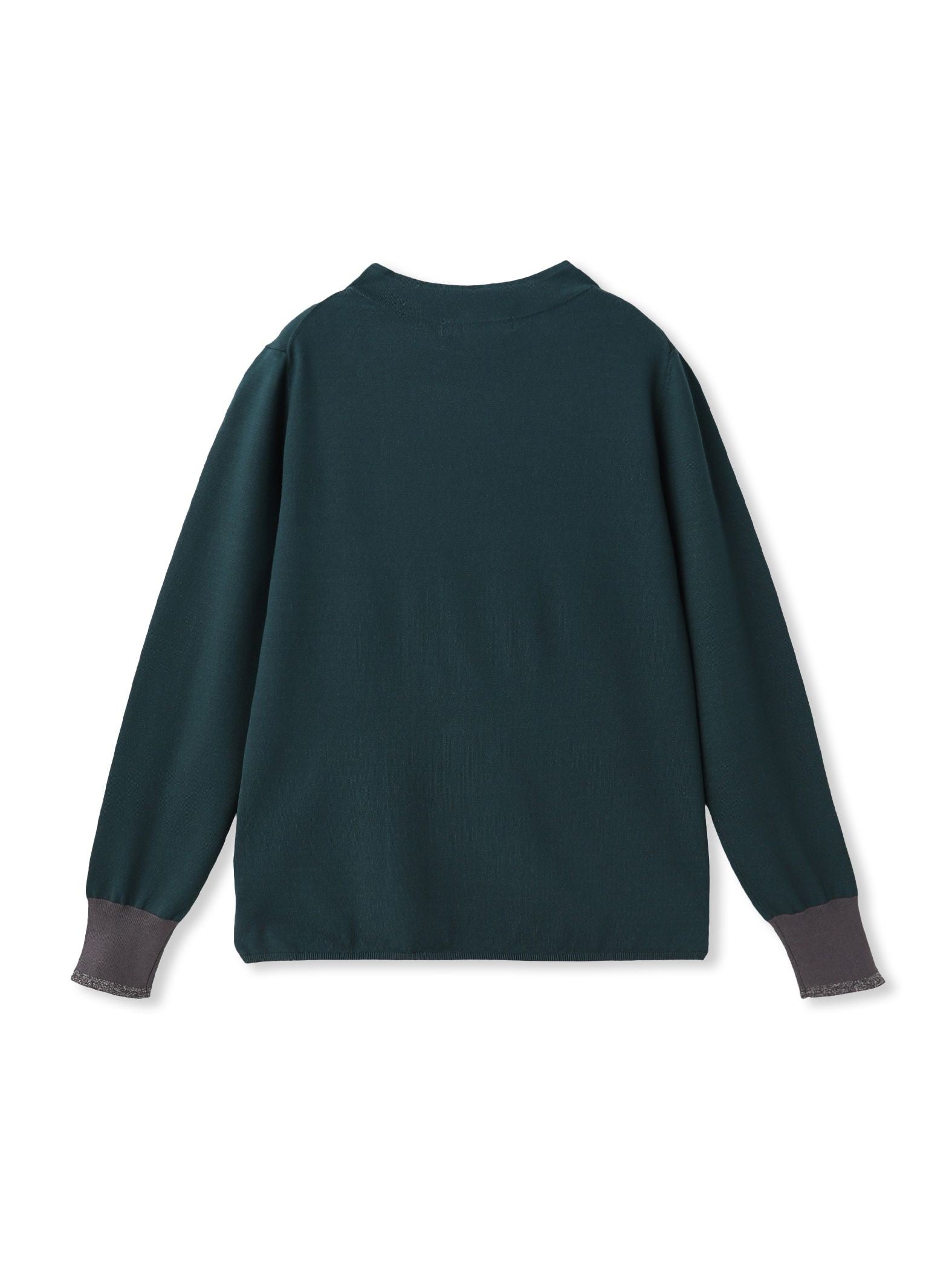 ボトルネック配色ニットプルオーバー≪手洗い可能≫