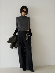 Gabardine tack trousers【日本製】≪手洗い可能≫