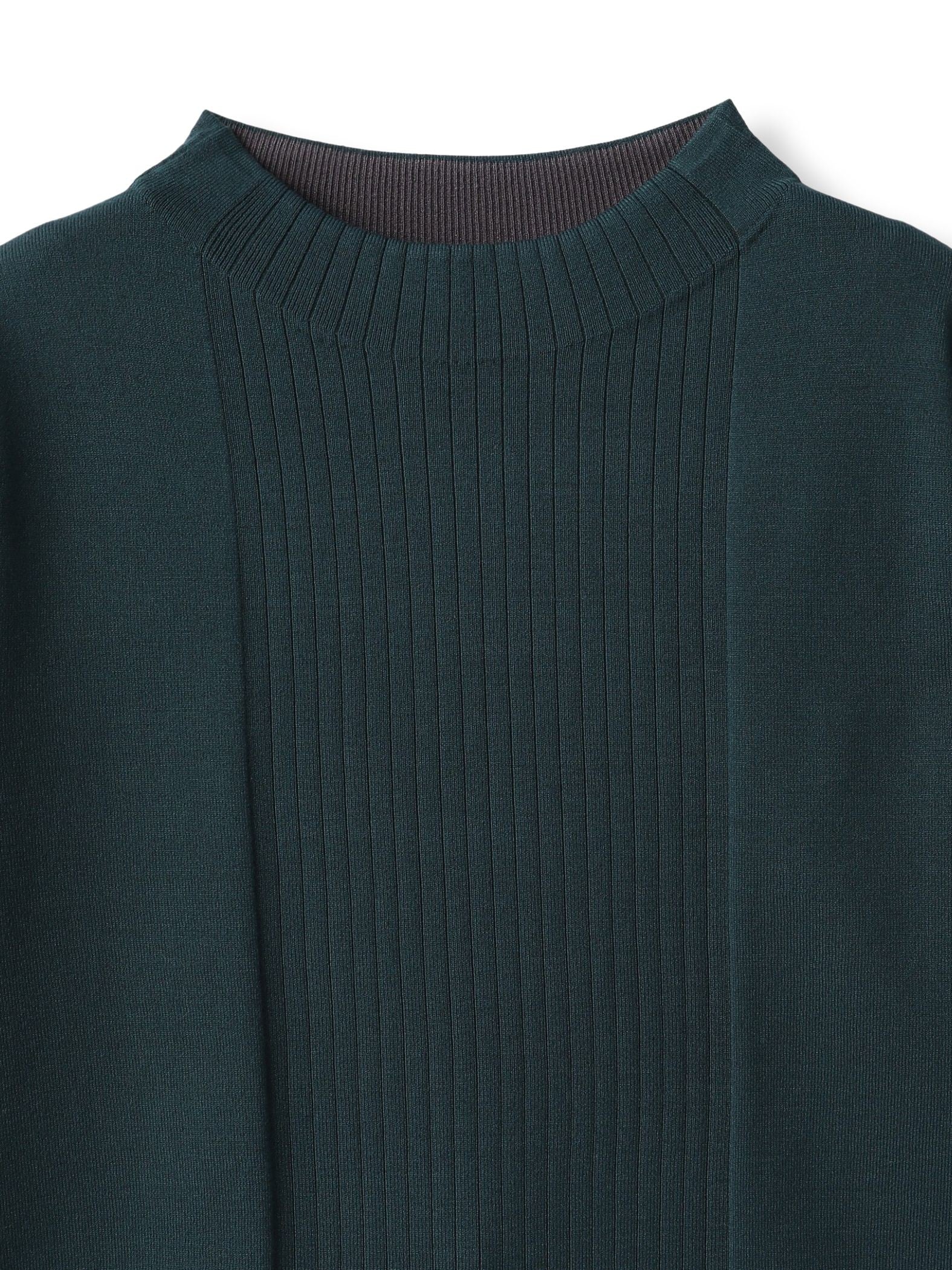 ボトルネック配色ニットプルオーバー≪手洗い可能≫