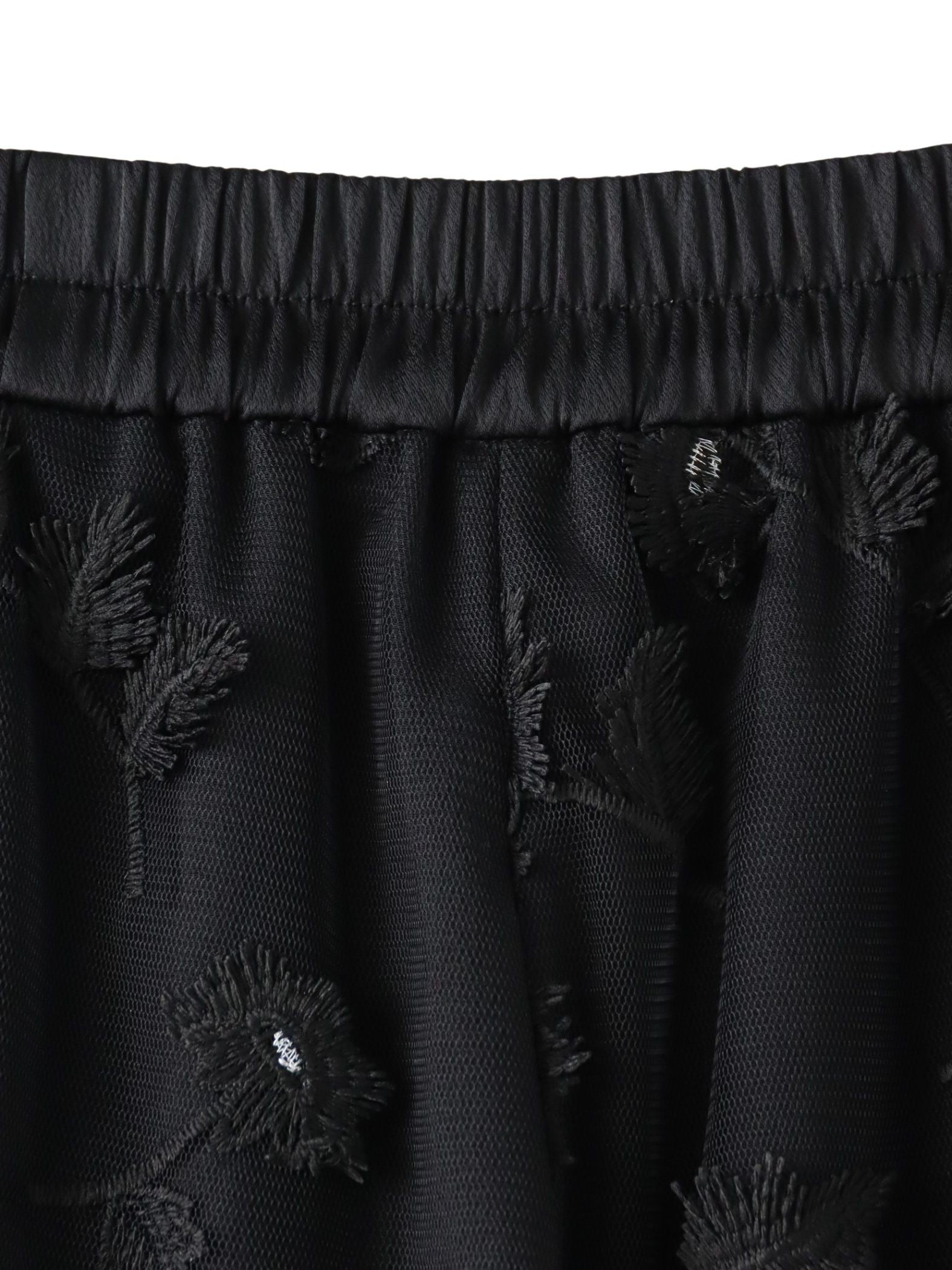 フラワー刺繍チュールパンツ