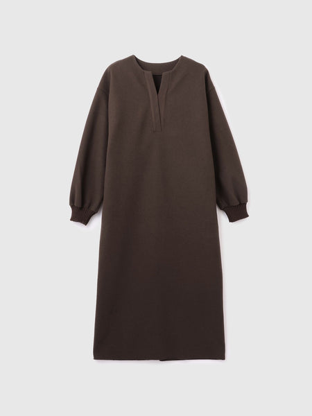 ソフトニットメルトンキーネックワンピース≪手洗い可能≫