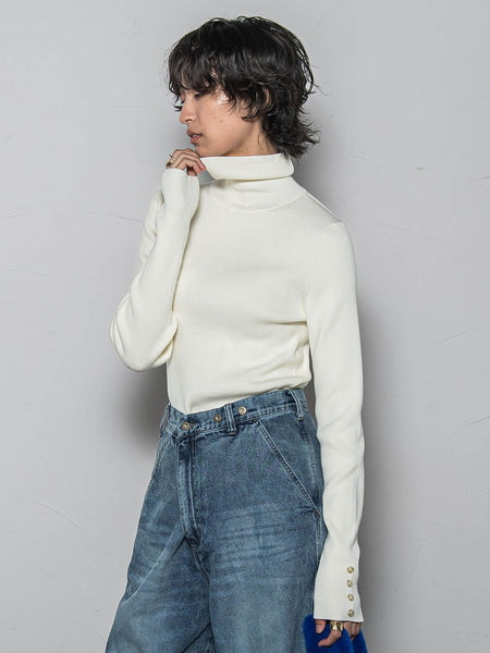 リブタートルニットプルオーバー≪手洗い可能≫