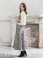 CLARENSONミックスツイードカーディガン