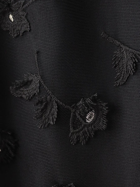 フラワー刺繍チュールパンツ