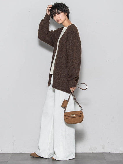 【新色追加】フラッフィーVネックニットカーディガン≪手洗い可能≫