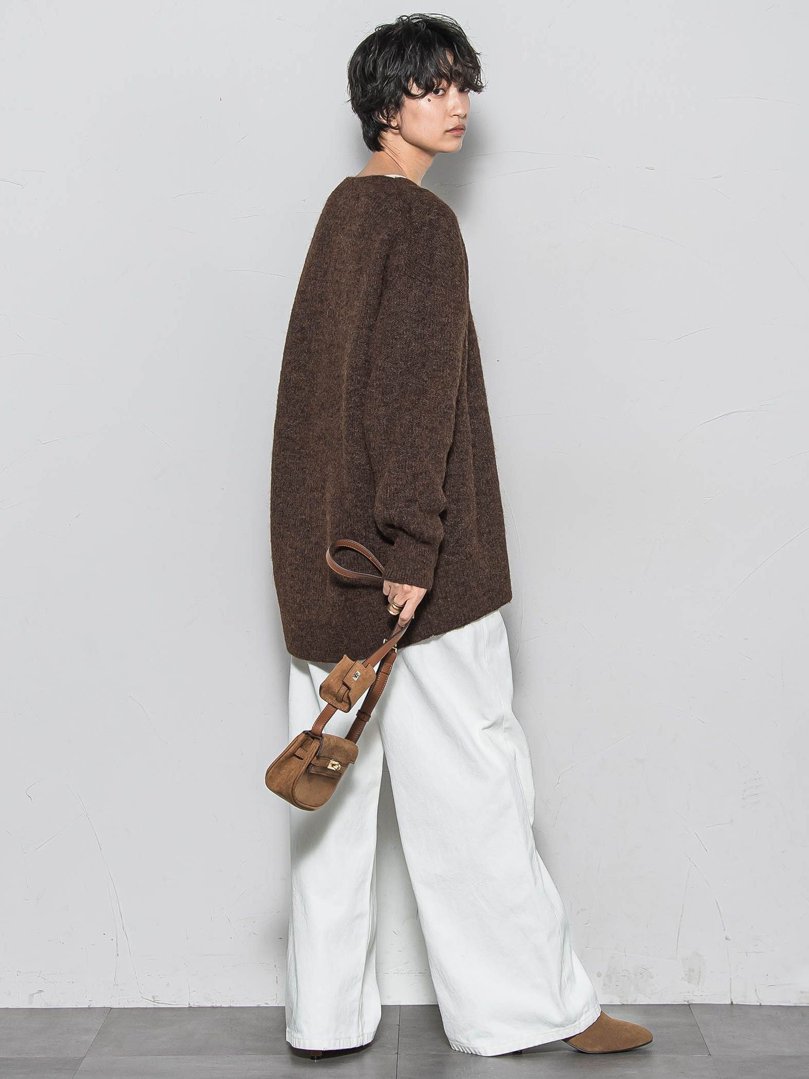 【新色追加】フラッフィーVネックニットカーディガン≪手洗い可能≫