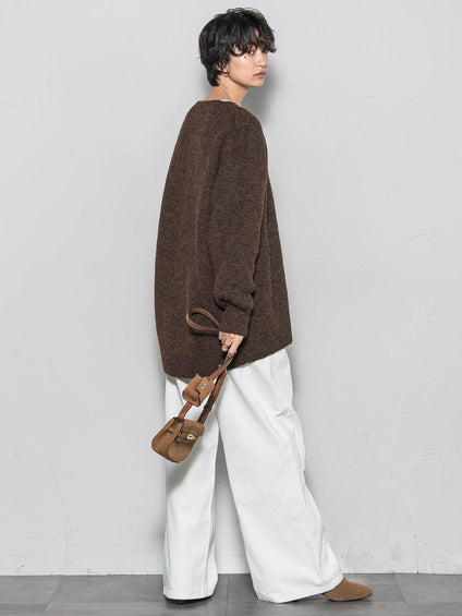 【新色追加】フラッフィーVネックニットカーディガン≪手洗い可能≫