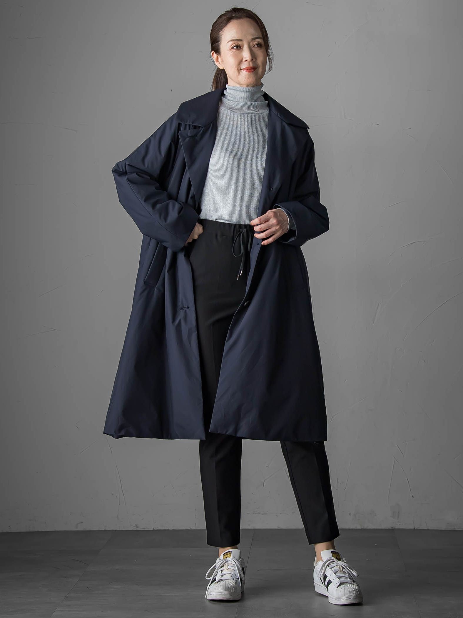 【大きいサイズ】ラメリブタートルニット