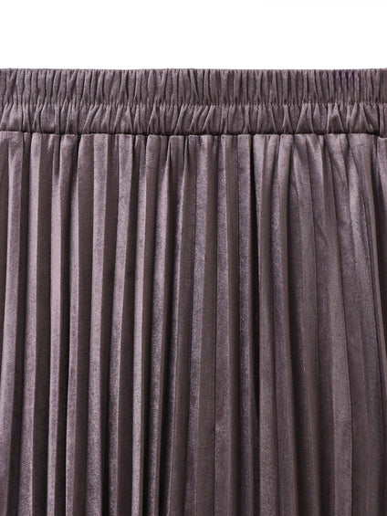 【WEB限定】ストレッチベロアプリーツスカート≪手洗い可能≫