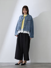 カラーデニムボクシーフィットブルゾン≪洗濯機で洗える≫