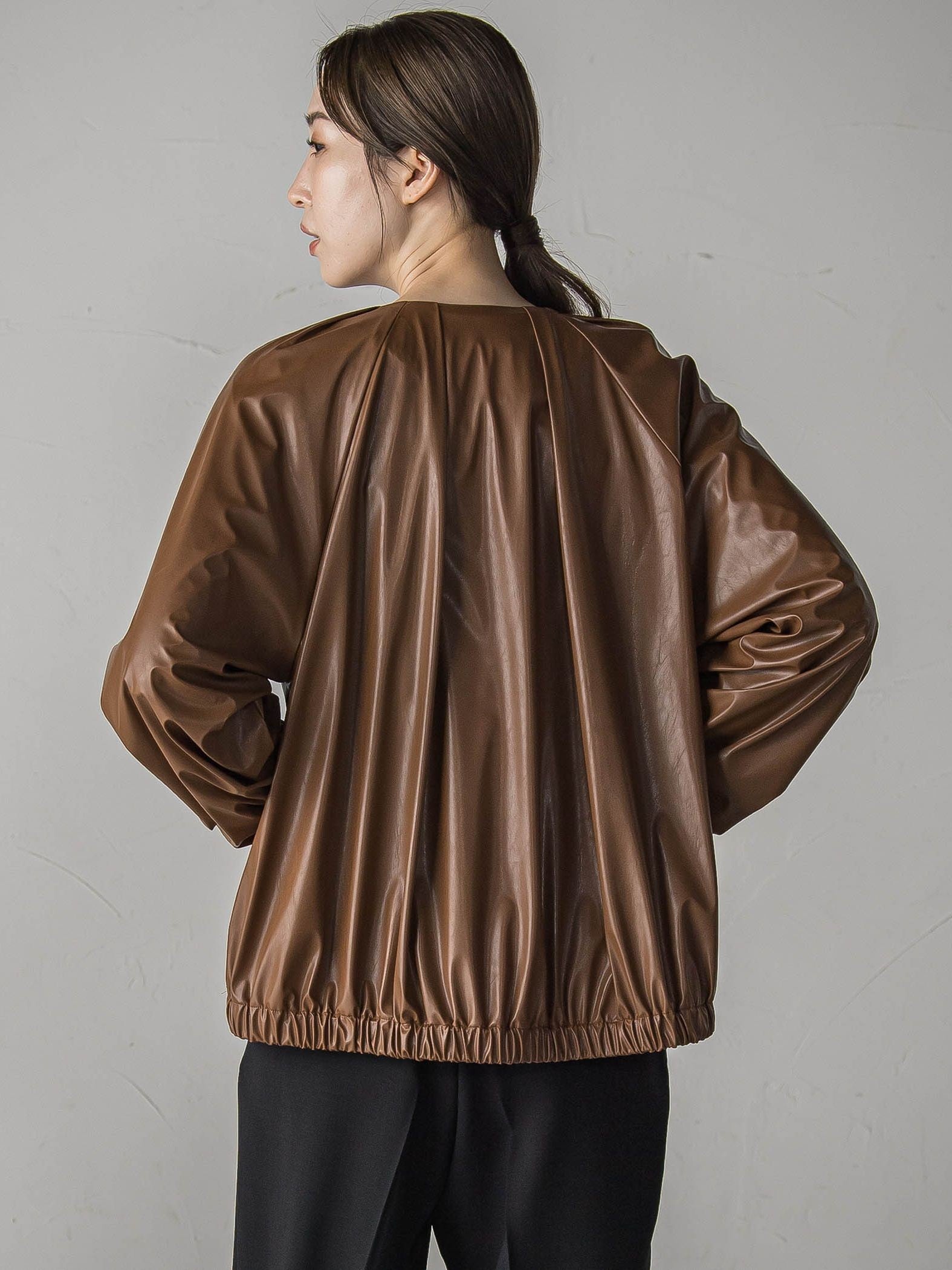 フェイクレザーブルゾン≪手洗い可能≫