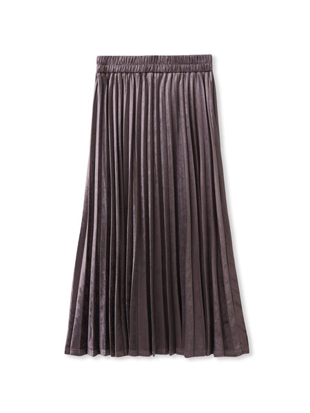 【WEB限定】ストレッチベロアプリーツスカート≪手洗い可能≫