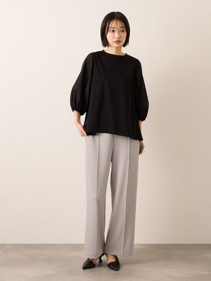 《予約販売》【ふんわり、きちんと。】ライトダンボールワイドパンツ≪手洗い可能≫