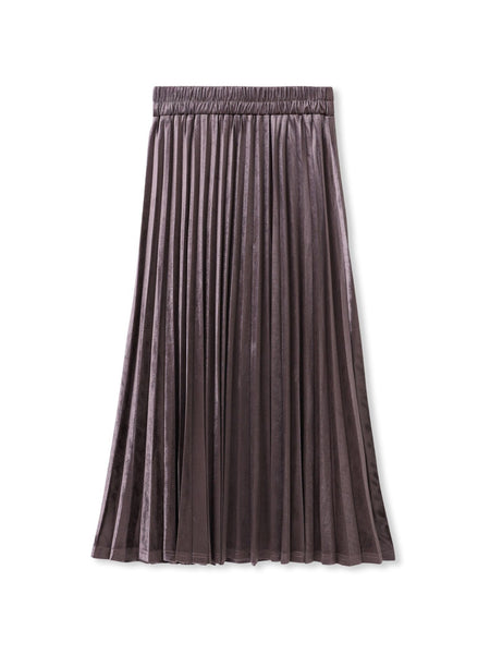 【WEB限定】ストレッチベロアプリーツスカート≪手洗い可能≫