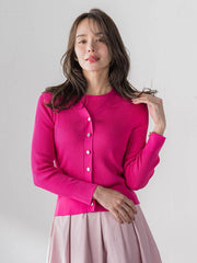 LUCINDAリブニットVカーディガン