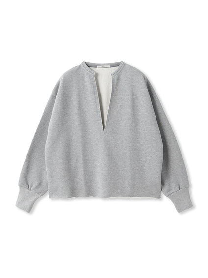 裏毛Vネックカットソー≪手洗い可能≫