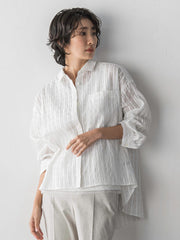 シアーサッカーストライプシャツ