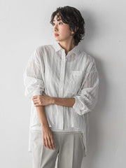 シアーサッカーストライプシャツ