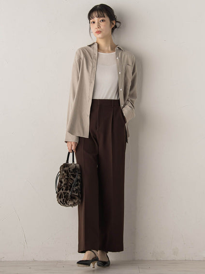 【新色追加】両面起毛ストレッチパンツ≪洗濯機で洗える≫