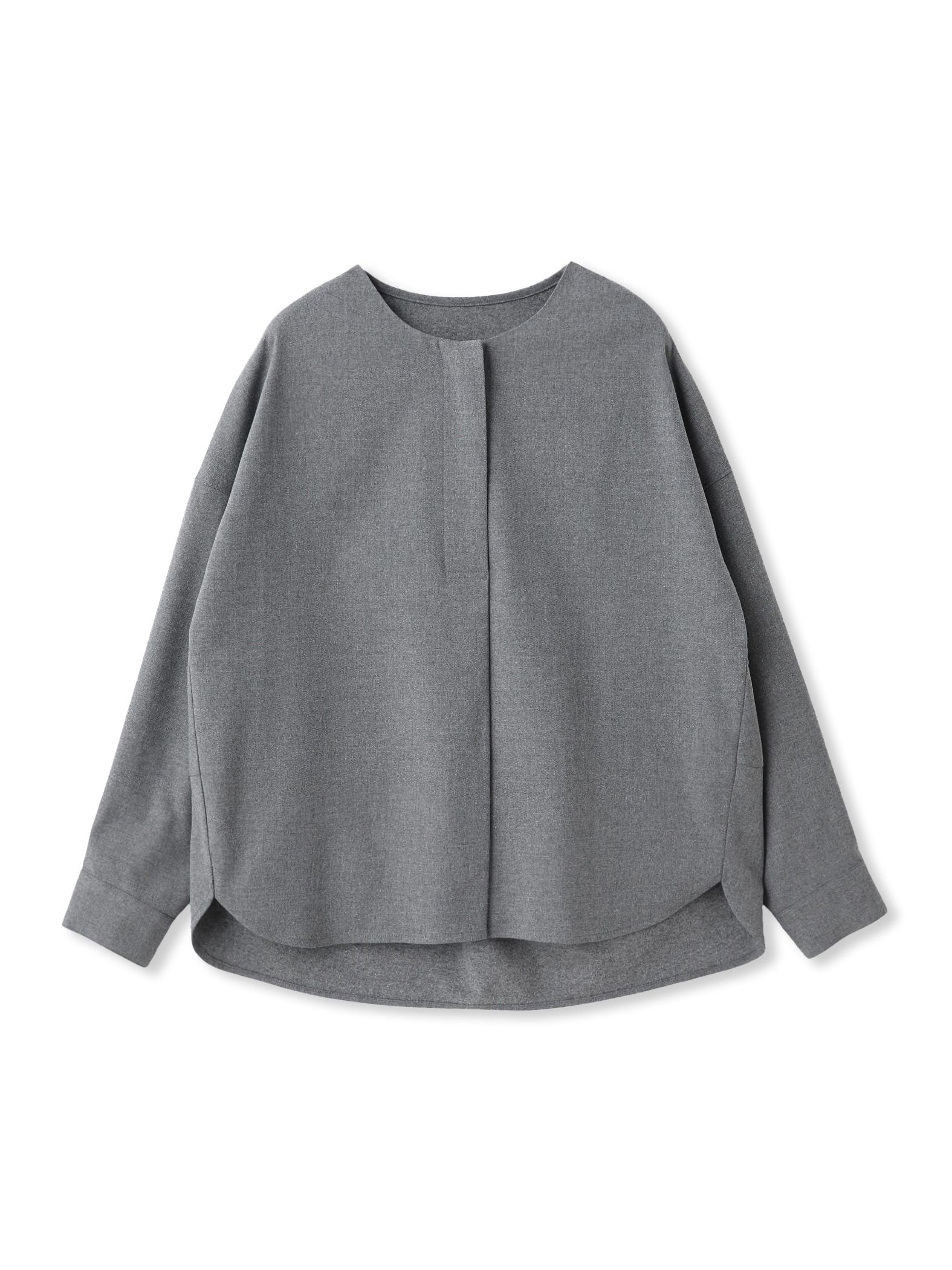 【一瞬で楽とキレイを叶える】裏起毛2WAYネックブラウス≪手洗い可能≫