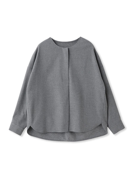【一瞬で楽とキレイを叶える】裏起毛2WAYネックブラウス≪手洗い可能≫