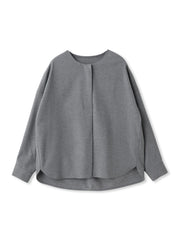 【一瞬で楽とキレイを叶える】裏起毛2WAYネックブラウス≪手洗い可能≫