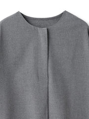 【一瞬で楽とキレイを叶える】裏起毛2WAYネックブラウス≪手洗い可能≫