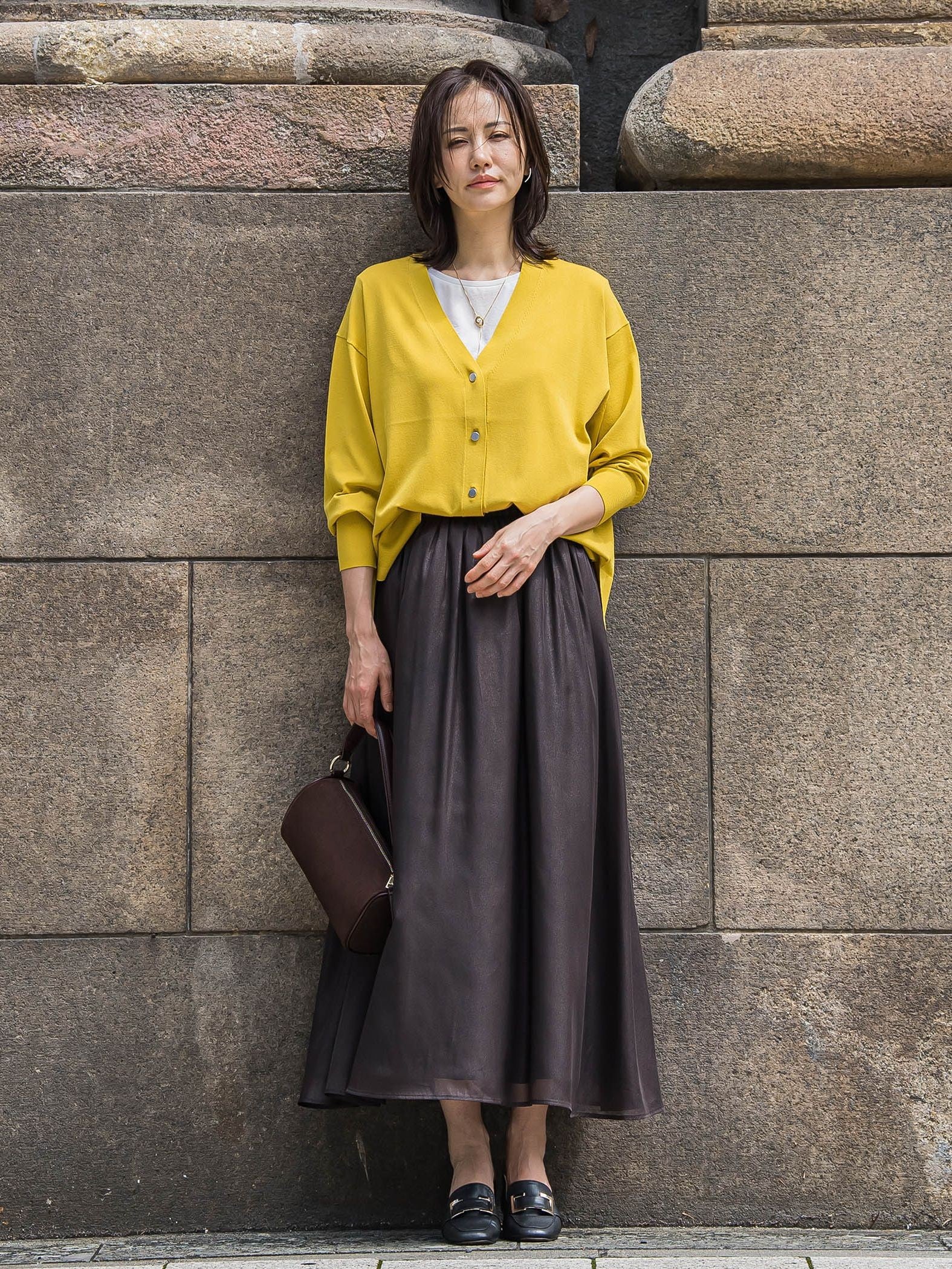 Vネックニットカーディガン≪手洗い可能≫