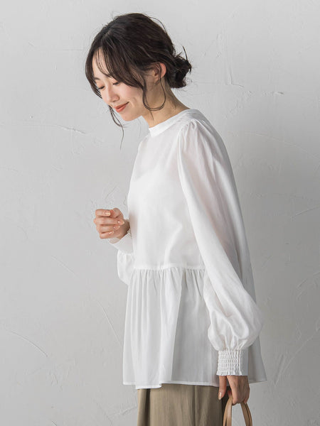 2WAYシアーペプラムシャツ