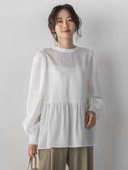 2WAYシアーペプラムシャツ