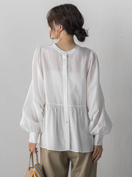 2WAYシアーペプラムシャツ