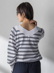 LEVITA Vネックドルマンニットプルオーバー