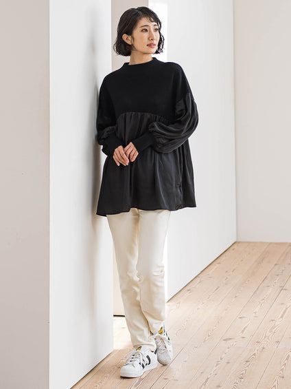 【WEB限定】”1枚でサマになる”とろみサテンふんわりニット